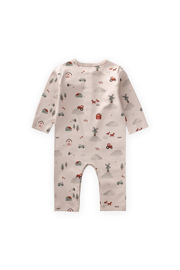 Baskılı Tulum 0-3 Yaş Bej - 2