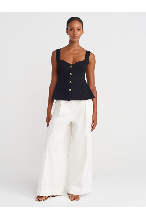 31987 Peplum Top-Siyah - 4