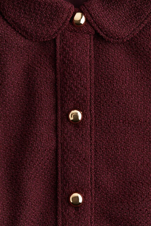 Yakalı Bukle Elbise - 7