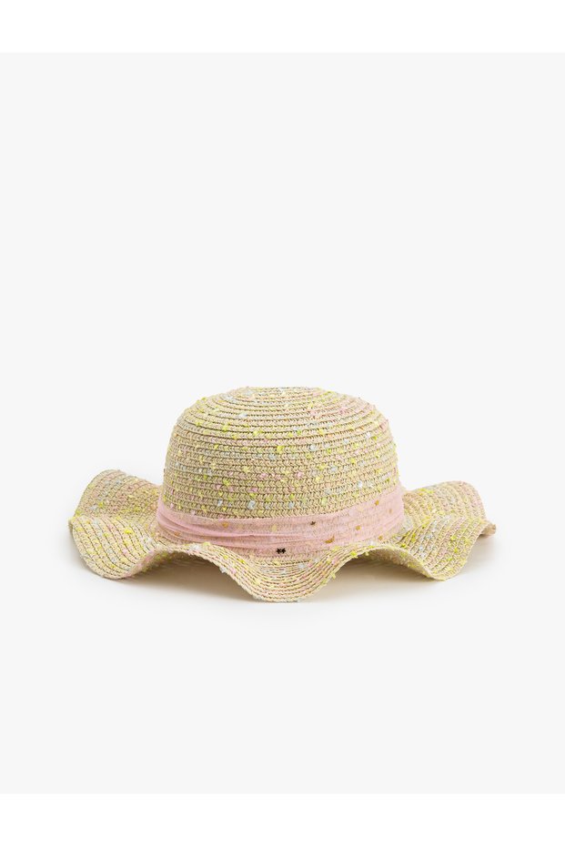 Straw Hat with Band Detail