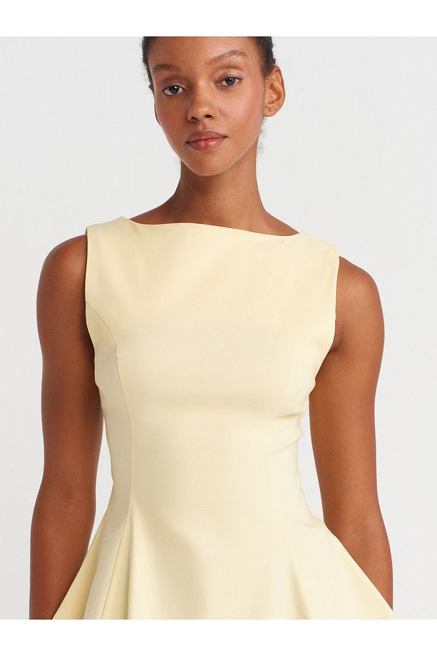 50281 Peplum Top-Açık Sarı - 3