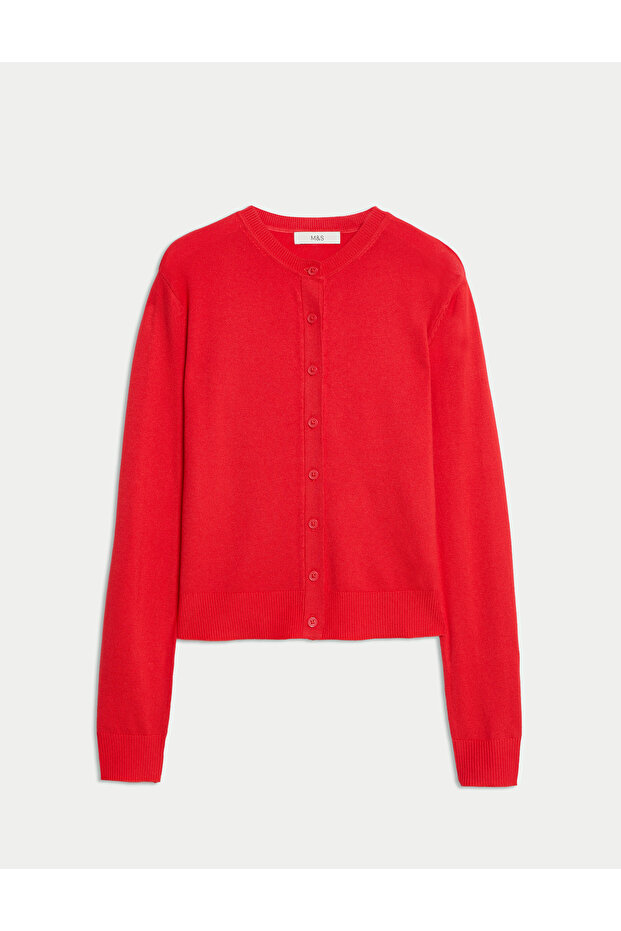 Bisiklet Yaka Düğmeli Hırka - 2