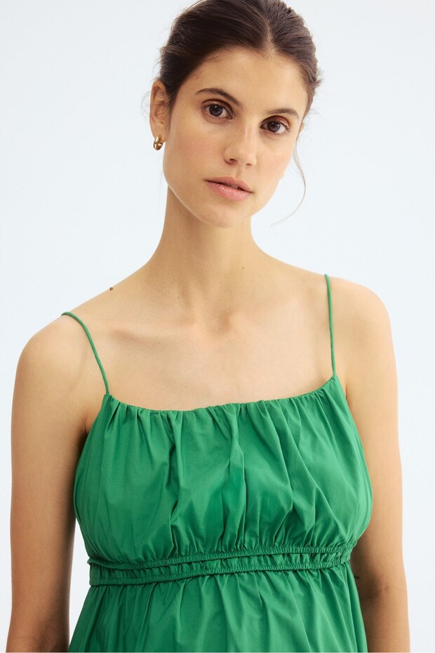 MAMA Askılı Poplin Elbise - 2