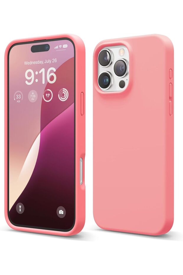 Elago Liquid Silicone Case for iPhone 16 Pro Max, Full Body Protective, Slim, Anti-Scratch Microfibe