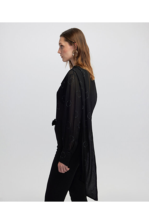 Hotfix baskısı şifon bluz - 5