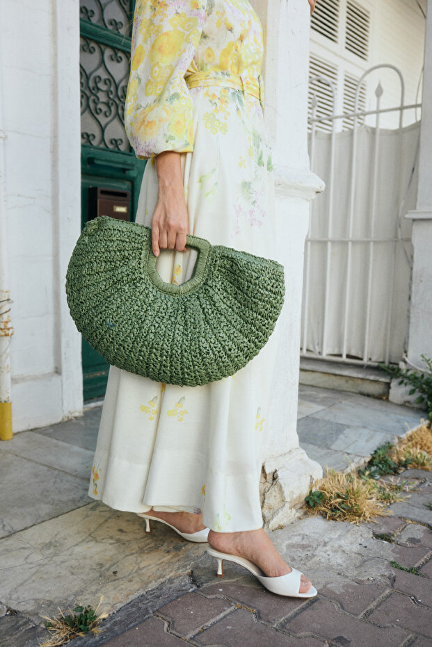 Noir Hasır Çanta Yeşil - 1