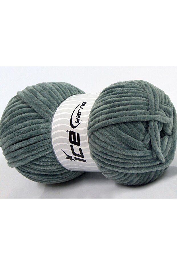 Lot of 4 X 100Gr Skeins Ice Yarns Chenille Baby (100% Microfiber) Yarn Gray