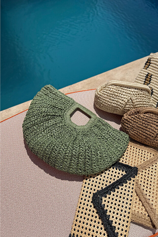 Noir Hasır Çanta Yeşil - 8