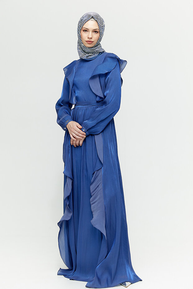 Volan Detaylı Elbise - 3