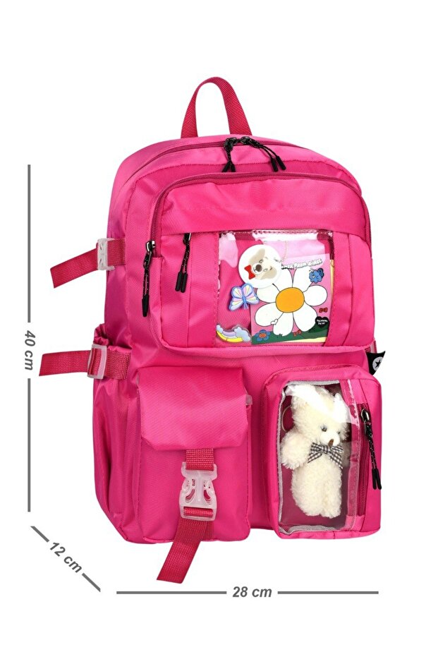 حقيبة مدرسية للصف المتوسط ​​متعددة الأقسام ذات جودة متينة العرض: 28 سم الطول: 40 سم العرض: 18 سم - 1