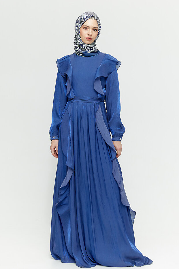 Volan Detaylı Elbise - 1