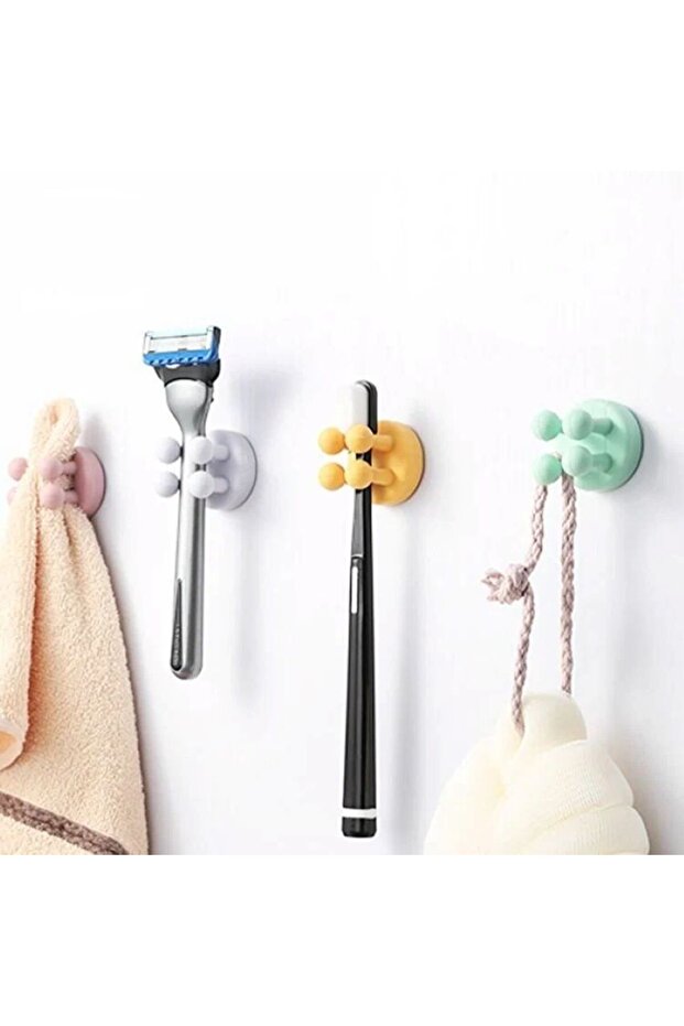 2 Adet Çok Amaçlı Pratik Güçlü Yapışkanlı Askılık Banyo Askısı Mutfak Bez Askı Havlu Askı - 2