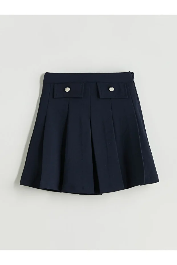 LCW Kids YENİ SEZON Basic Gabardin Kız Çocuk Şort Etek - 1