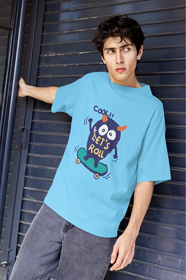 Men/Women Cool Let's Roll Transfer Printed Round Neck Short Sleeve T-Shirt