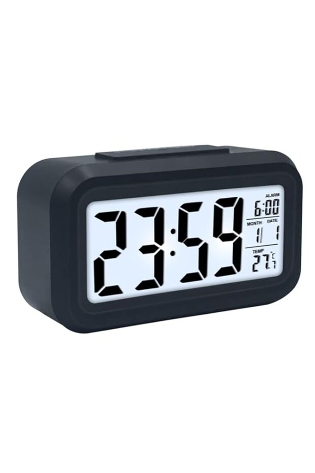 ECVV Smart Nightlight Digital Alarm Clock Battery Operated Table Electronic Clock Easy Operation Cl - 1