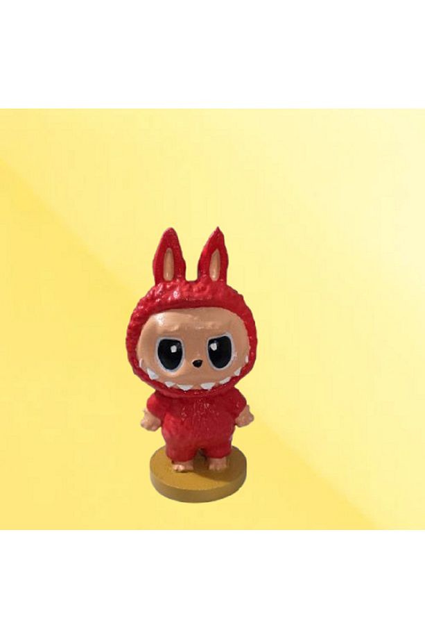 Dekoratif Labubu Biblo Figür-Labubu 22 cm Nar Çiçeği Rengi - 7