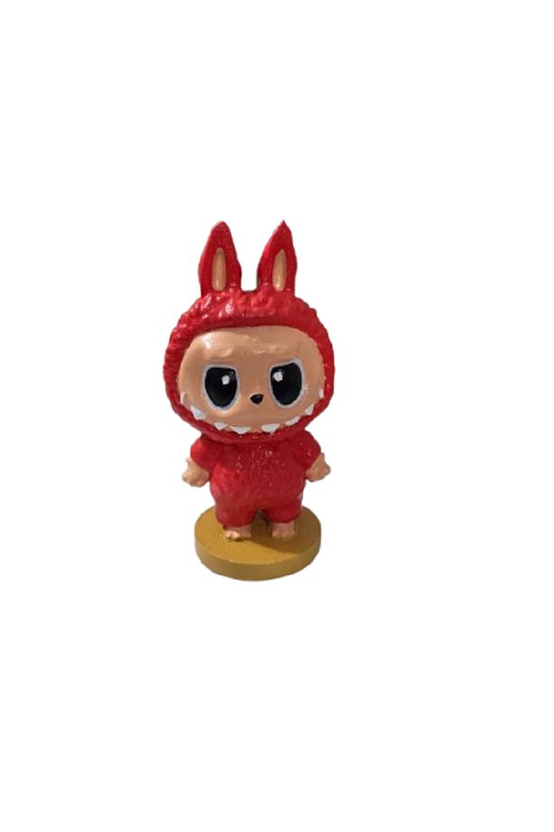 Dekoratif Labubu Biblo Figür-Labubu 22 cm Nar Çiçeği Rengi - 9