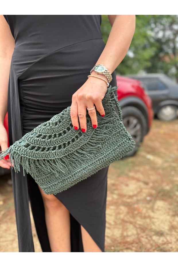 حقيبة كلاتش Wl من القش - 1