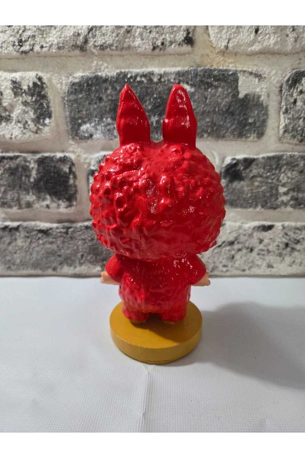 Dekoratif Labubu Biblo Figür-Labubu 22 cm Nar Çiçeği Rengi - 8