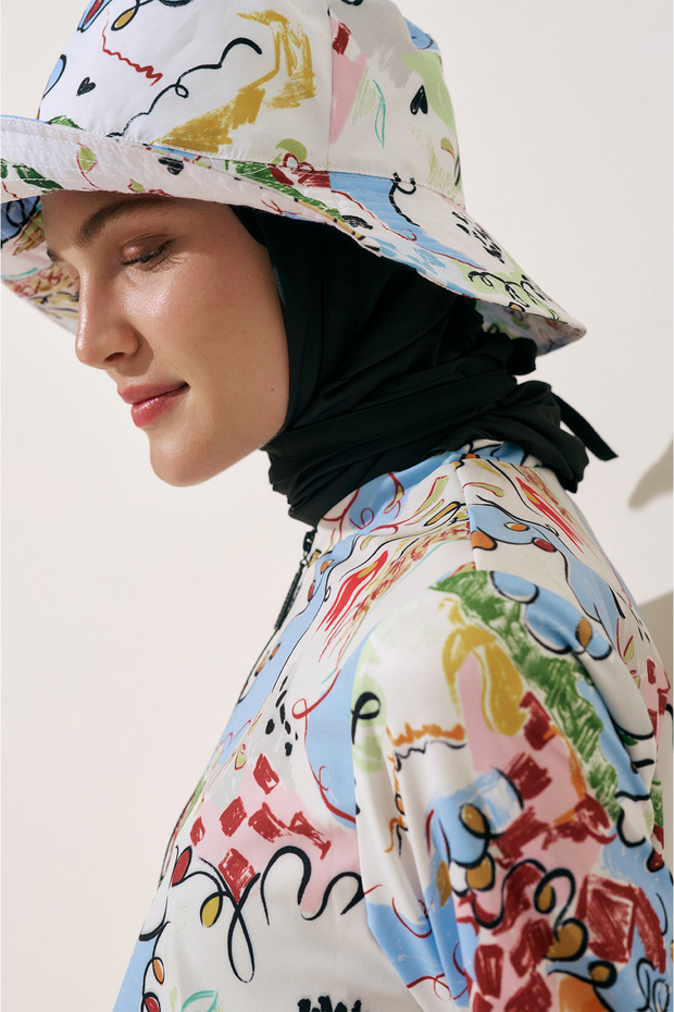 ŞAL DETAYLI BUCKET ŞAPKA SUMMER - 4