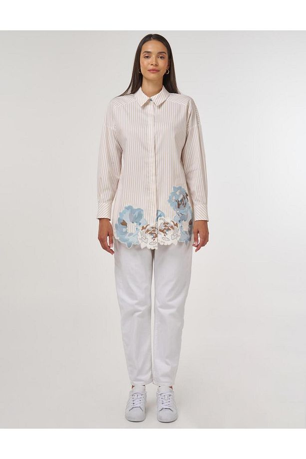 Nakış Aplikeli Pamuklu Tunik - 3