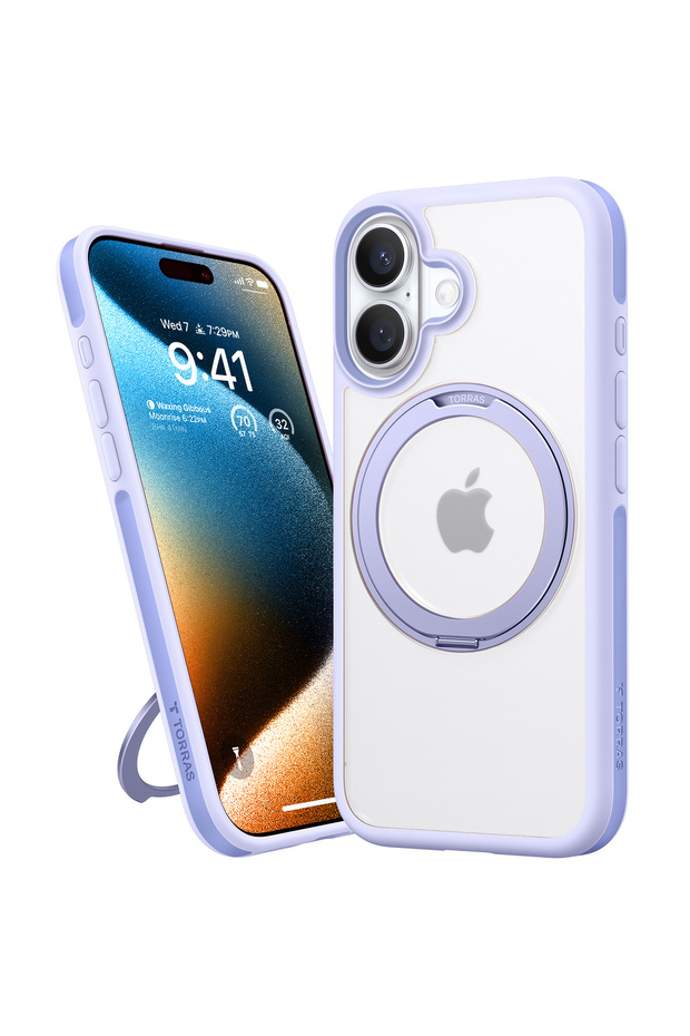 جراب حلقة مغناطيسية قابلة للدوران 360 درجة مُحسّن لهاتف iPhone 16 Plus - 3