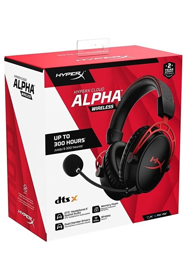 سماعة الألعاب اللاسلكية كلاود ألفا - أسود/أحمر - 5