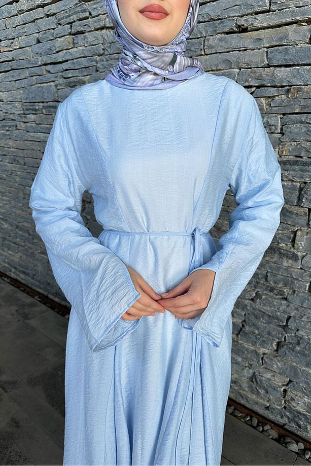 Maréa Parçalı Elbise - Mavi - 6