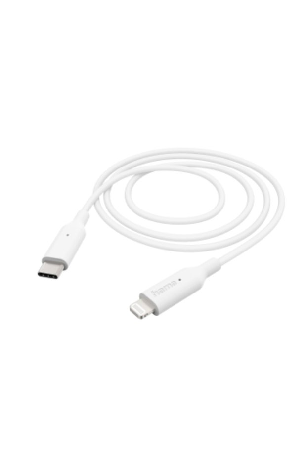 Cablu de date Hama, USB-C - Lightning, 1m, Alb
