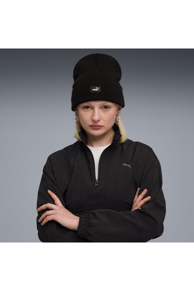 Mid Crown Cuff Beanies, Knitted, Plain - 1