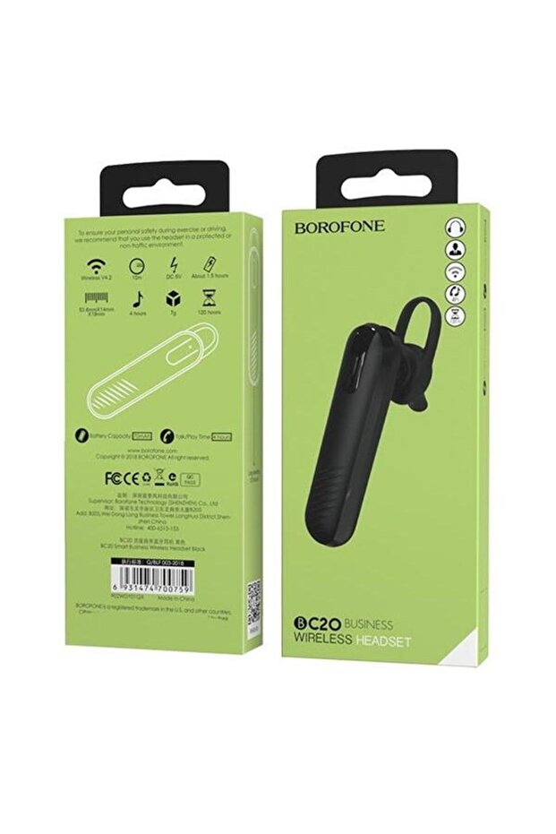 Căști Bluetooth BC20, Microfon (Negru) - 5