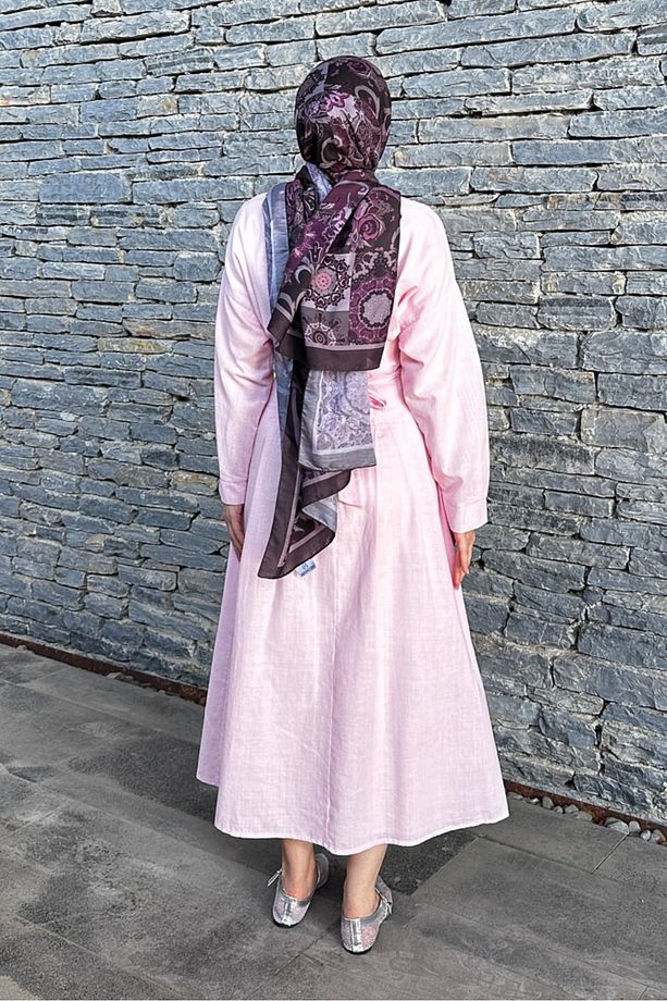 Liora Piliseli Elbise - Pembe - 7