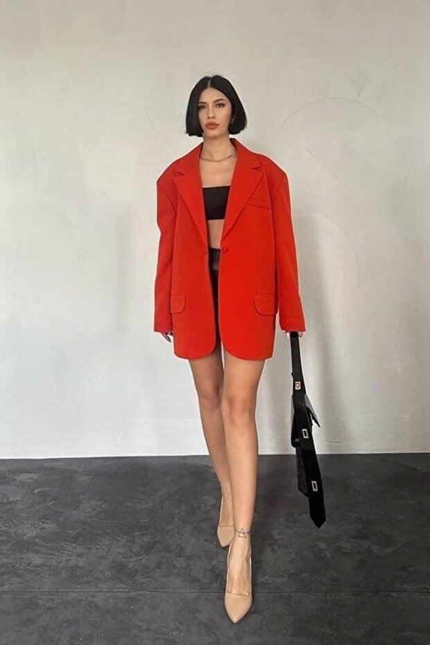 Oversize Jacket - Red - 2