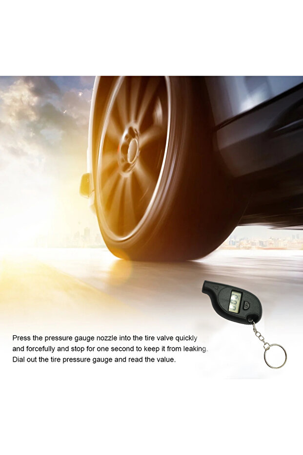 TG-51 Digital Tire Pressure Gauge with LCD Display and Key Ring – Compact and Handy - 4