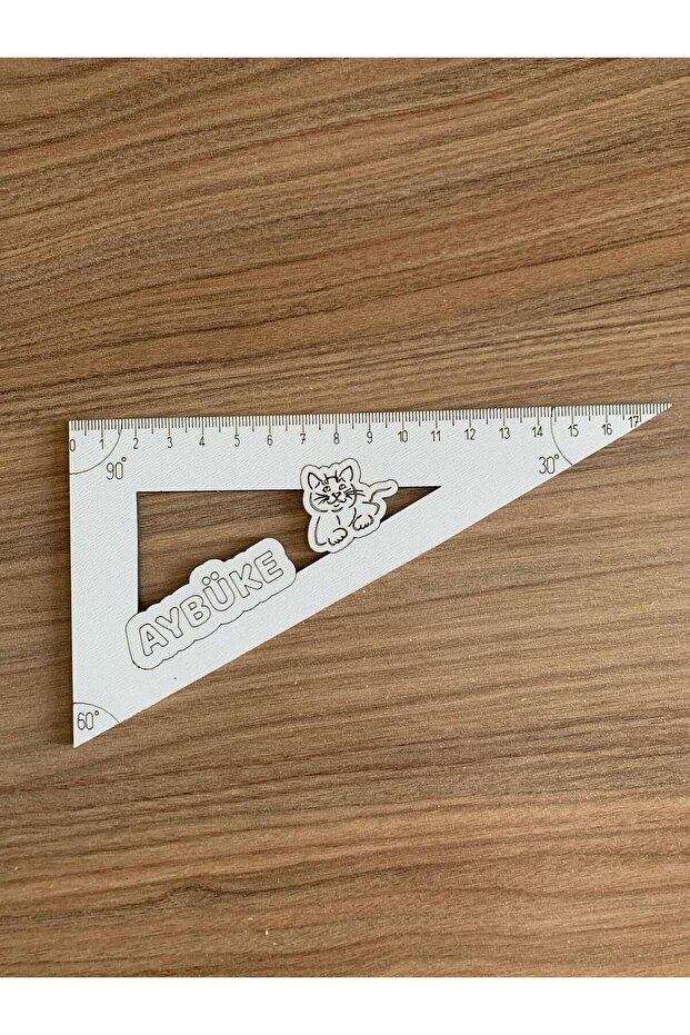 Üçgen Şekilli Ahşap Cetvel (3'lü) - 1