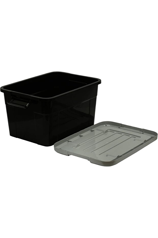 – Plastic Storage Box For Organizing Store, Laundry, Or Garage, Black – Made In UAE