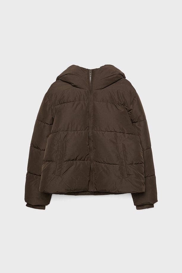 Kapüşonlu basic şişme mont - 8