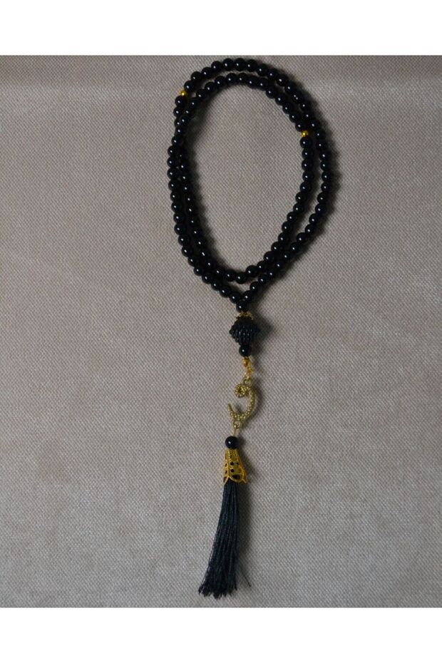 Vavlı 99 Pearl Prayer Beads – Colorful Bead Prayer Beads with Stylish Tassels 10 Pieces Black