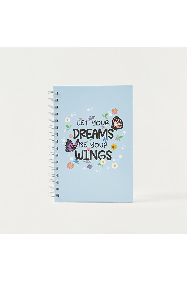 Slogan Print Spiral Bound Ruled A5 Notebook - 1