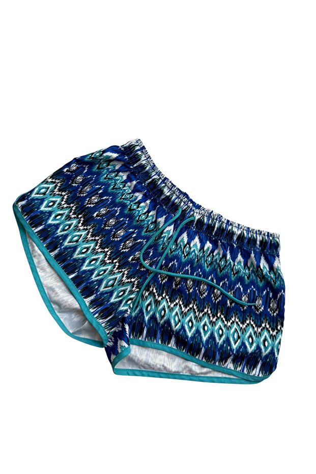 Desenli Deniz Şortu - 1