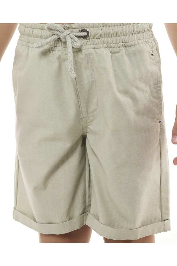 Solid Shorts with Drawstring Waist - 3