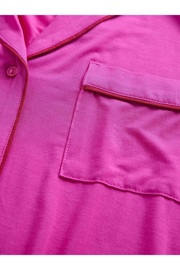 Kadın Pembe Modal Pijama Üstü - 3