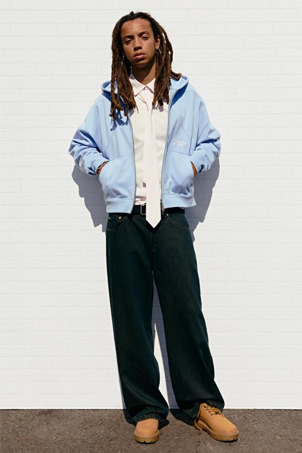 STWD Fermuarlı Kapüşonlu Sweatshirt - 2