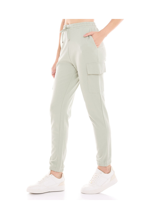 Solid Cargo Joggers with Drawstring Waist - 3