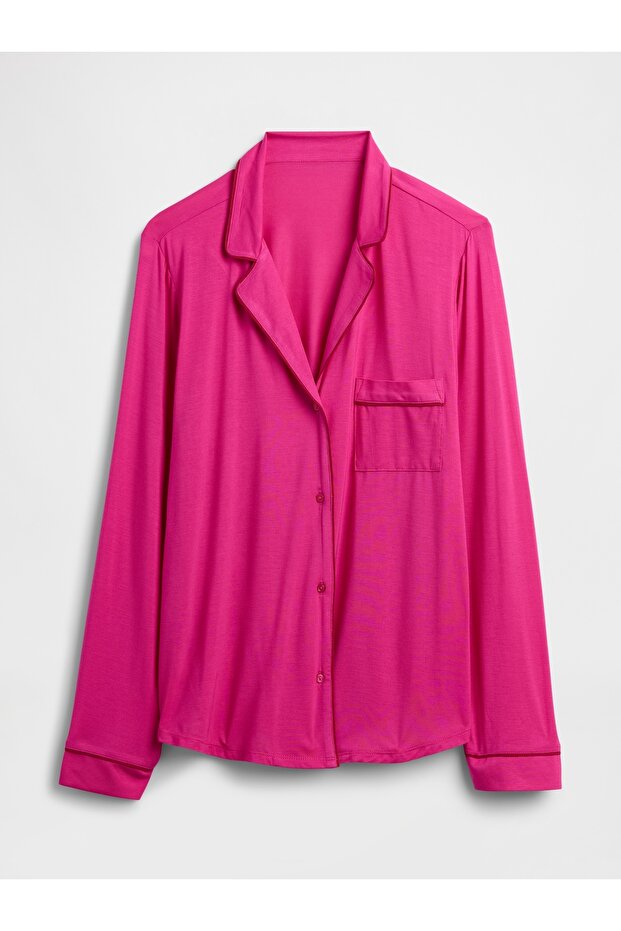 Kadın Pembe Modal Pijama Üstü - 2