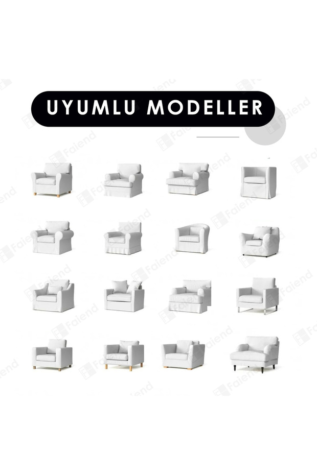 Streç Lastikli Esnek Yıkanabilir Pamuklu Jakarlı Desen Tekli Koltuk Örtüsü Koltuk Kılıfı (1- Adet) - 5