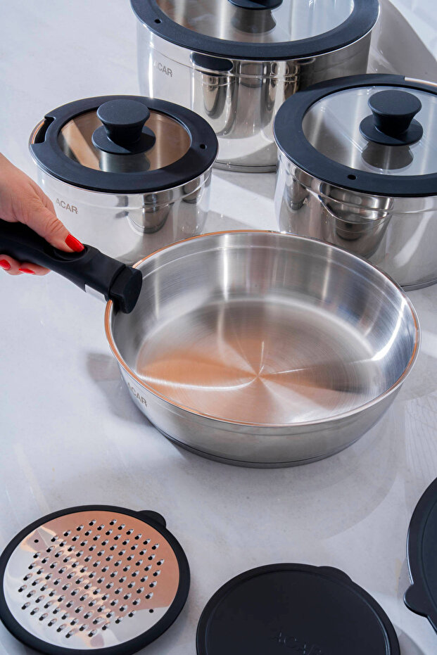 Mars 12 Parça Çelik Tencere Seti - 6