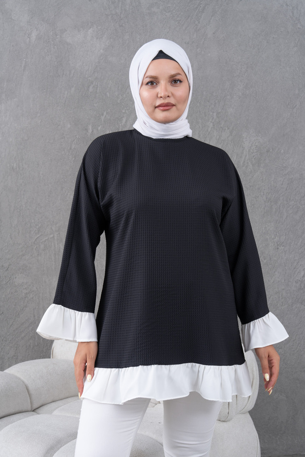 Garnished Ruffled Loose Tunic