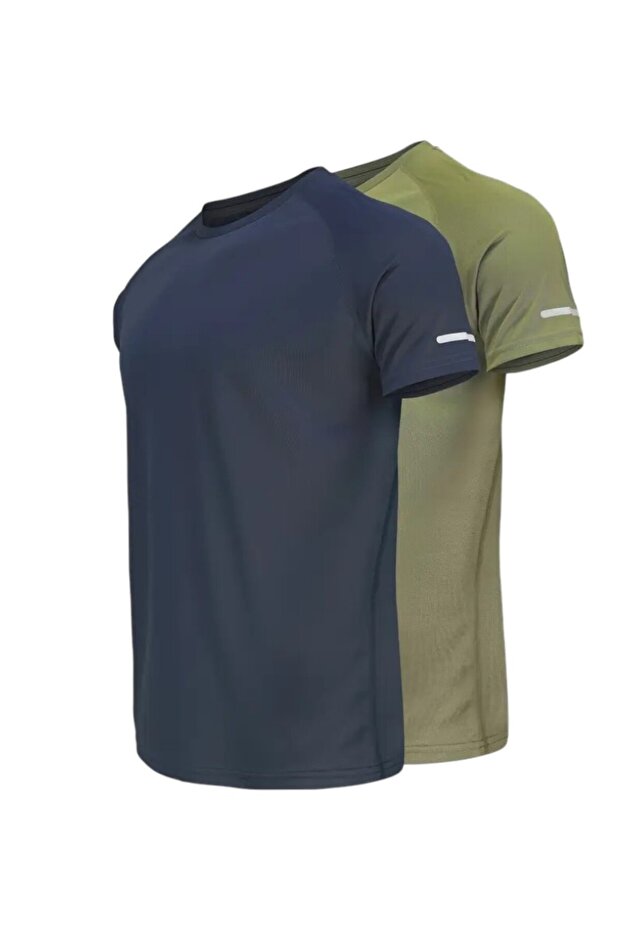 2 Pack Athletic Technical Performance Sports T-Shirts with Quick Dry Feature