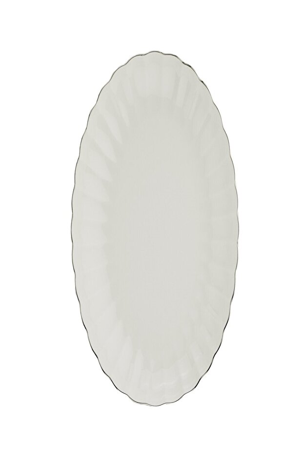 Bone Luz Platinum Mesh Boat Plate 27X19Cm Single Bnlzf28Ky220